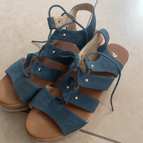 jean strap open-toes wedges! - Picture 3 of 3